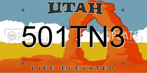 501TN3 Utah License Plate
