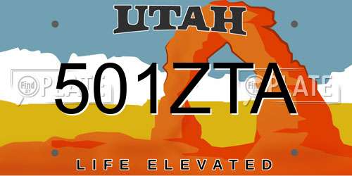 501ZTA Utah License Plate