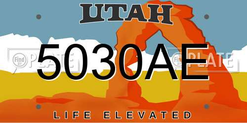 5030AE Utah License Plate
