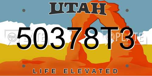 50378T3 Utah License Plate