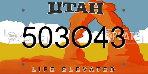 503O43 Utah License Plate
