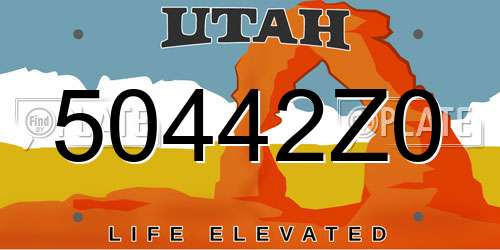 50442Z0 Utah License Plate