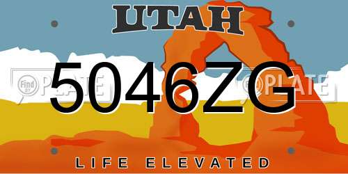 5046ZG Utah License Plate