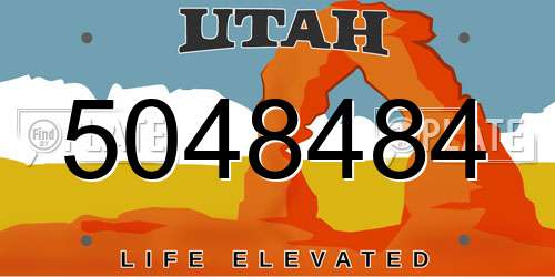 5048484 Utah License Plate