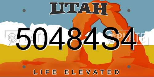 50484S4 Utah License Plate