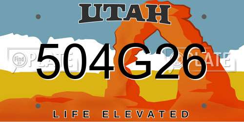 504G26 Utah License Plate