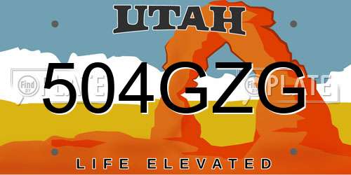 504GZG Utah License Plate