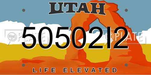 50502I2 Utah License Plate
