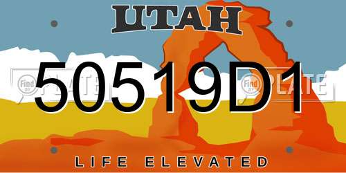 50519D1 Utah License Plate