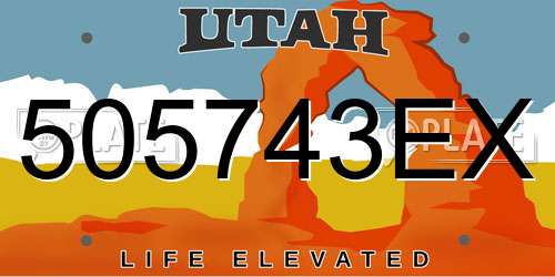 505743EX Utah License Plate