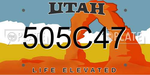 505C47 Utah License Plate