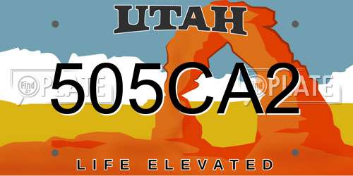 505CA2 Utah License Plate