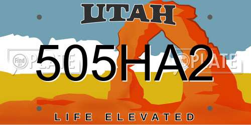 505HA2 Utah License Plate