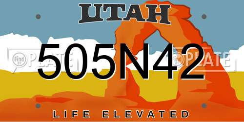 505N42 Utah License Plate