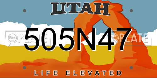 505N47 Utah License Plate