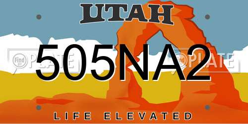 505NA2 Utah License Plate