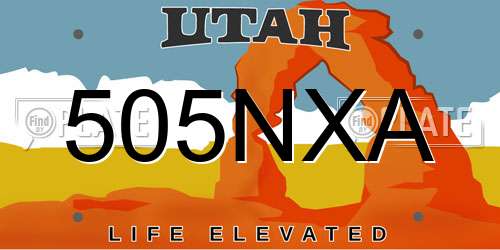 505NXA Utah License Plate