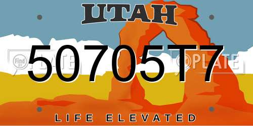 50705T7 Utah License Plate