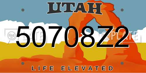 50708Z2 Utah License Plate