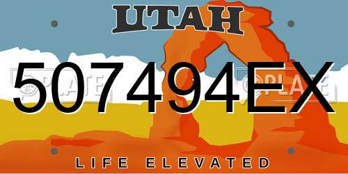 507494EX Utah License Plate