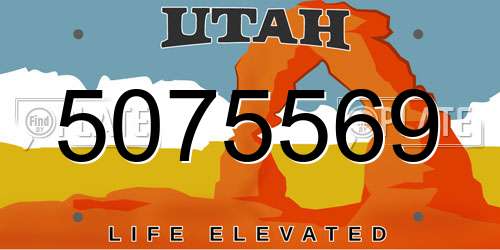 5075569 Utah License Plate