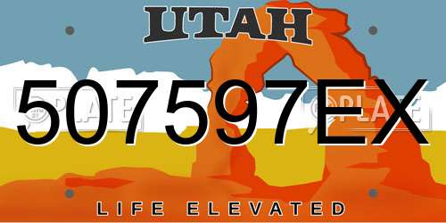 507597EX Utah License Plate