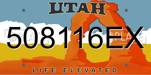 508116EX Utah License Plate