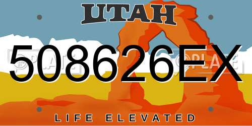 508626EX Utah License Plate
