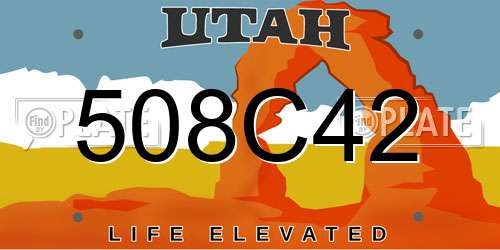 508C42 Utah License Plate