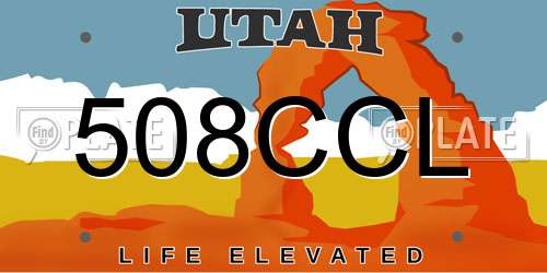 508CCL Utah License Plate