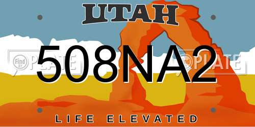 508NA2 Utah License Plate