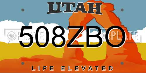 508ZBO Utah License Plate