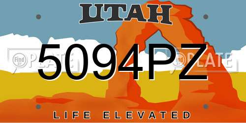 5094PZ Utah License Plate
