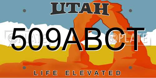 509ABCT Utah License Plate