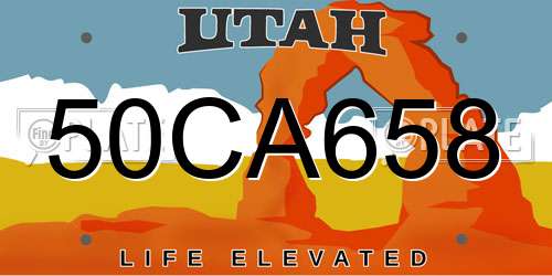 50CA658 Utah License Plate