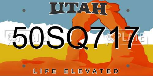 50SQ717 Utah License Plate