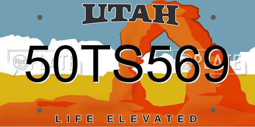 50TS569 Utah License Plate