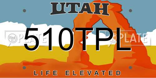 510TPL Utah License Plate