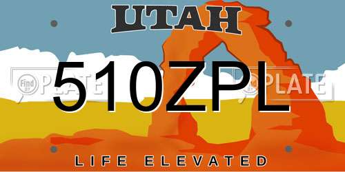 510ZPL Utah License Plate