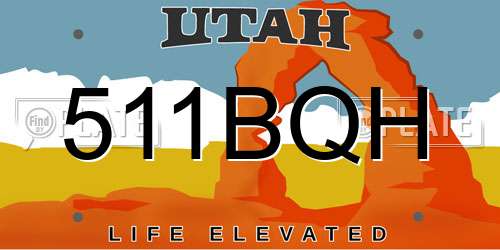 511BQH Utah License Plate