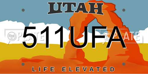 511UFA Utah License Plate