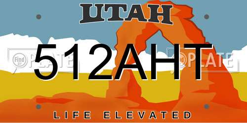 512AHT Utah License Plate