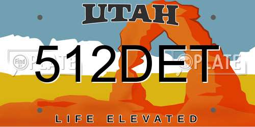 512DET Utah License Plate