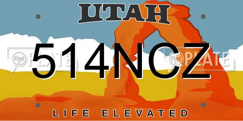 514NCZ Utah License Plate