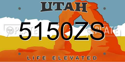 5150ZS Utah License Plate
