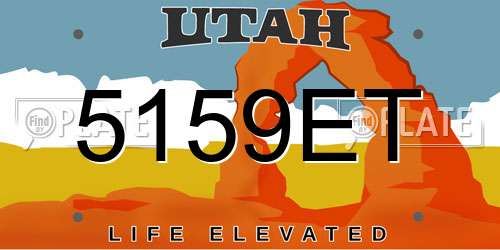 5159ET Utah License Plate