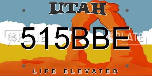 515BBE Utah License Plate