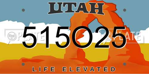 515O25 Utah License Plate