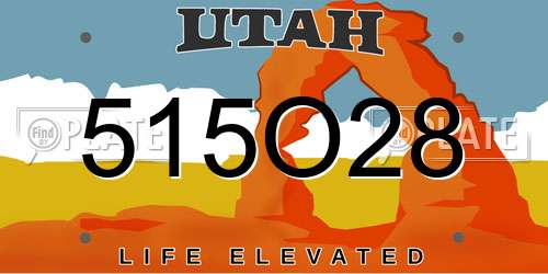515O28 Utah License Plate