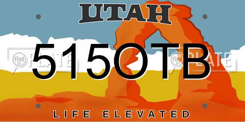 515OTB Utah License Plate
